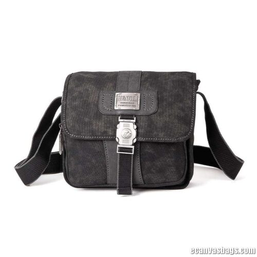 Canvas Shoulder Bag With Flap