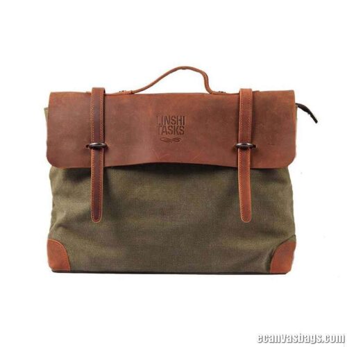 Vintage Leather Canvas Messenger Bag